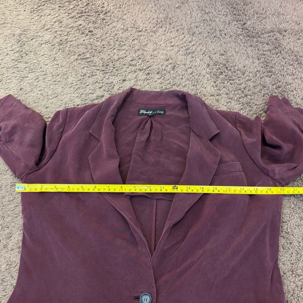 Elizabeth And James Essential Crepe Blazer SILK Burgundy 8 - Picture 4 of 7